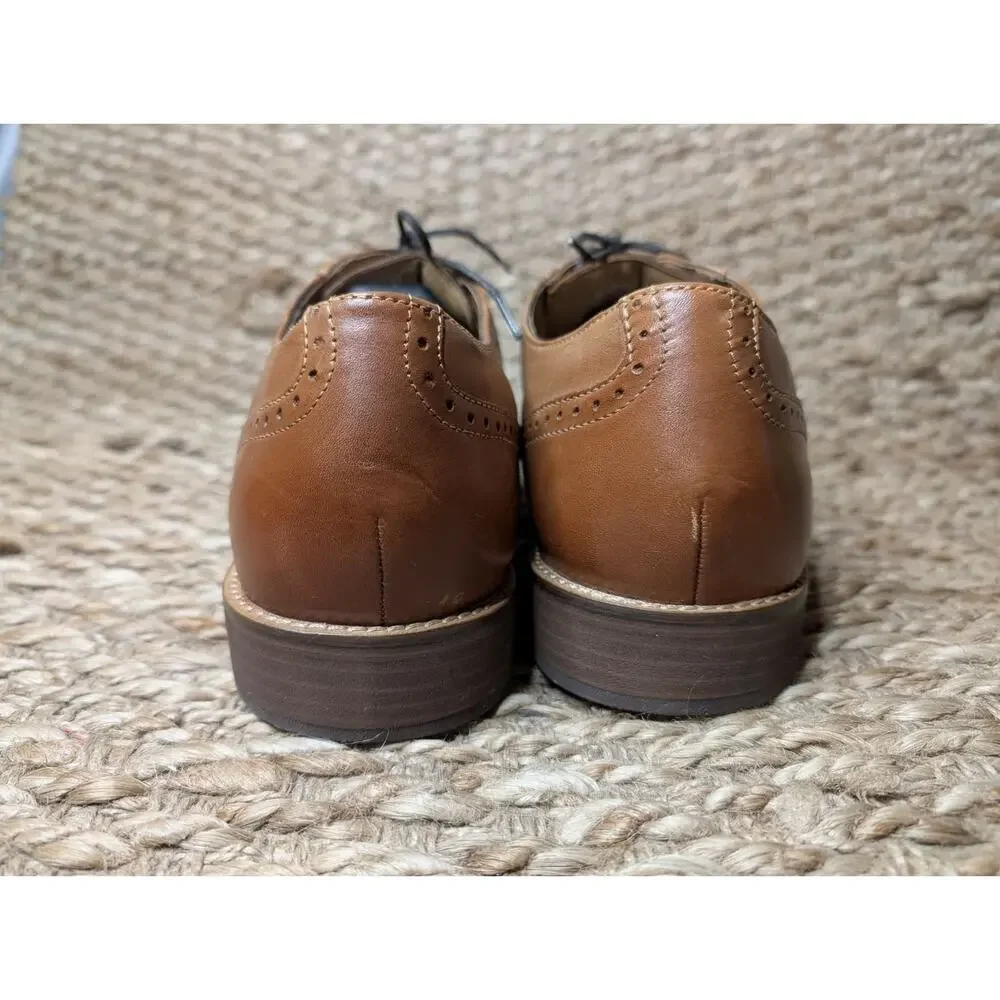 Nunn Bush Dress Shoes Mens 13 M Brown Leather Cap-Toe Oxford Lace Up